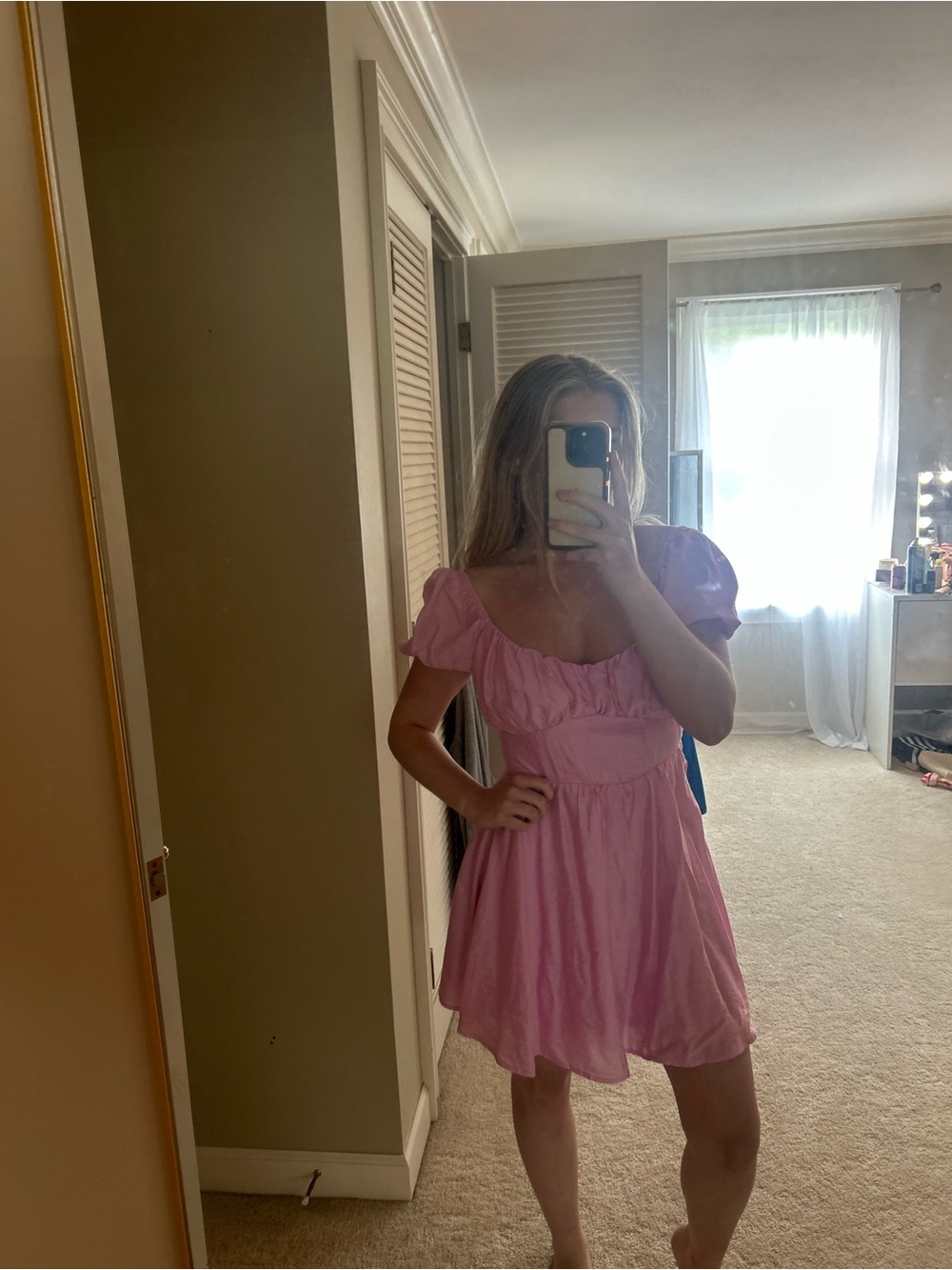Blu Pepper Pink Baby Doll Mini Dress